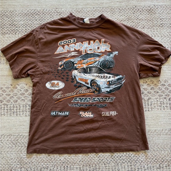 Vintage 2003 Racing  Brown Graphic Tee - Short Sleeve - Picture 1 of 5